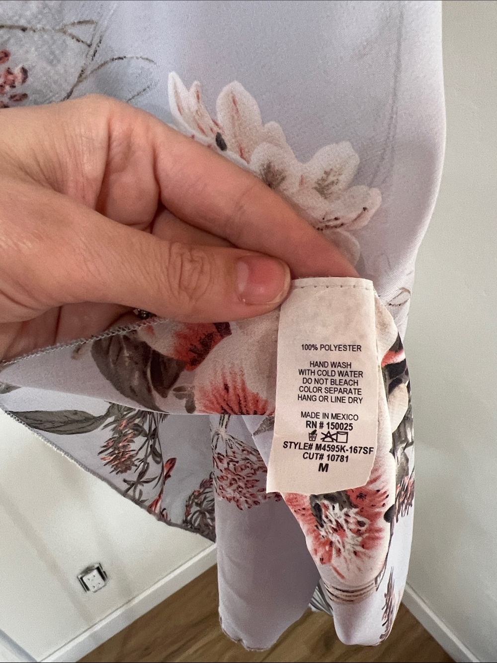 emory park Sheer Floral Kimono - Light Gray & Pink - Picture 4 of 6